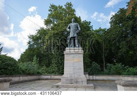 Berlin, Germany - August 11 , 2021 - View Of The Victory Column In Berlin Siegessaule And Surroundin
