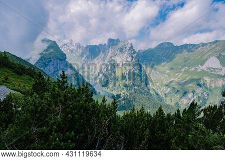 Massive Rock Formation In The Swiss Alps, Unique Mountain, Swiss Alps Mountains At Saxer Lucke Appen