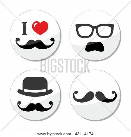 รัก mustache / ชุดไอคอน moustache