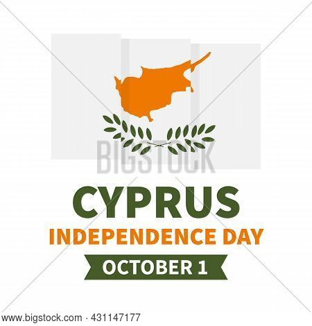 Cyprus Independence Day Typography Poster. Cyprian National Holiday On October 1. Vector Template Fo