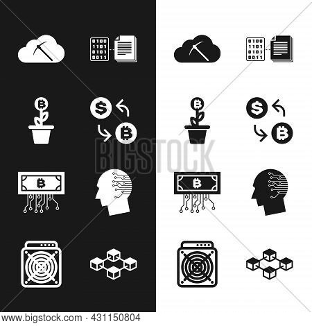 Set Cryptocurrency Exchange, Bitcoin Plant In The Pot, Cloud Mining, Smart Contract, Bitcoin With Ci
