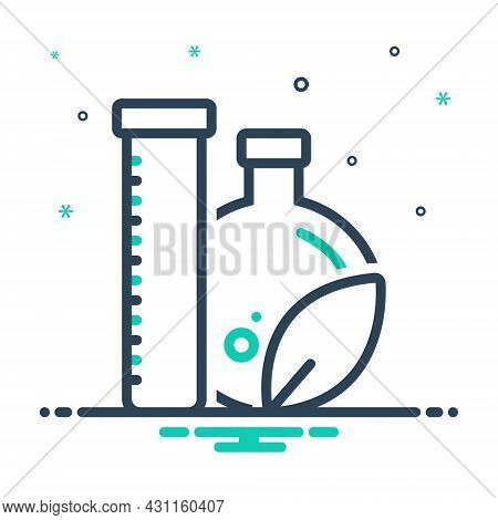 Mix Icon For Biological Science Molecular Technology Research Laboratory Test Flask Biotic