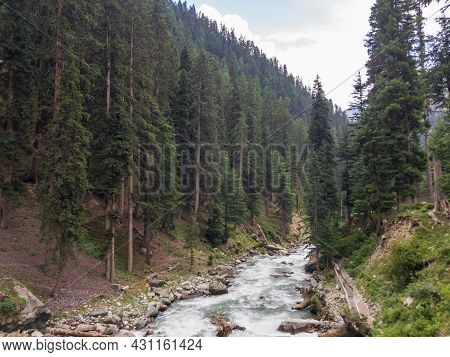 Bluewater Kalam Valley In Swat Pakistan Closeup View
