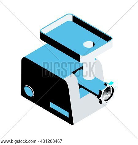 Isometric Icon With Modern Electric Mincing Machine 3d Vector Illustration