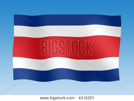 Vinker Flag af Costa Rica