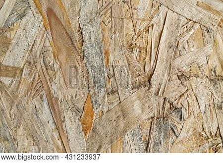Yellow Background Surface Of Compressed Yellow Wood Splinters And Sawdust