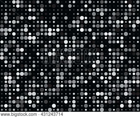 Seamless Pattern With Grey Circles On A Black Background