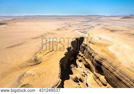 Aerial View Of The Canyon Of The Lost In Ica, Peru