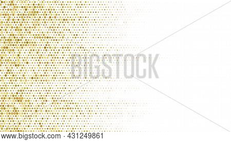 Golden Halftone Pattern Texture On White Background