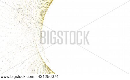 Elegant White Background With Golden Glitter Curve Shape