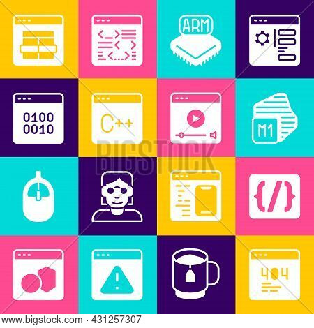 Set Page With A 404 Error, Programming Language Syntax, Processor, Software, Binary Code, Mysql And 