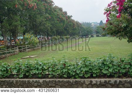 Grassland At Burnham Park, Baguio, Philippines, Southeast Asia. Photo Taken On April 29, 2014.