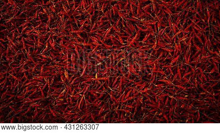 Dried Red Hot Chilli Texture Background