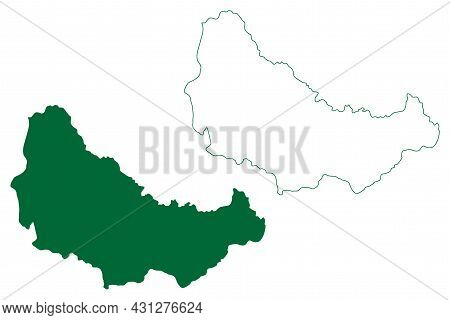 Doda District (jammu And Kashmir Union Territory, Republic Of India) Map Vector Illustration, Scribb