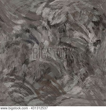Seamless Abstract Painted Brushed Texture. Spikey Material Pattern Background. Grunge Rough Colour W
