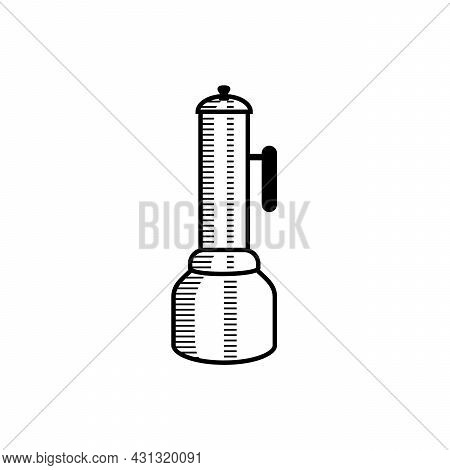 South Indian Rice Steam Cake Maker Also Known Kerala Puttu Kutty Outline Sketch