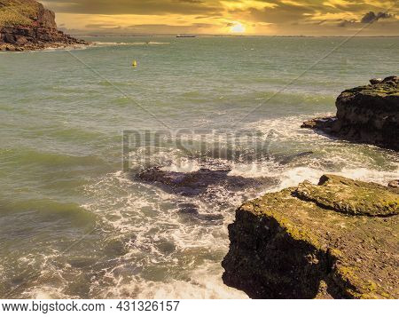 View To Suir River Estuary From Dunmore East Cliffs.county Waterford, Ireland.