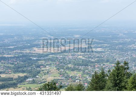 Landscape In The Region Of Beskid Maly, From The Top Of Hrobacza Laka In Poland