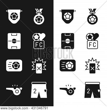 Set Fan Club Football, Football Field, Flag Pennant, Or Soccer Medal, Soccer, Red Card, Shorts For P