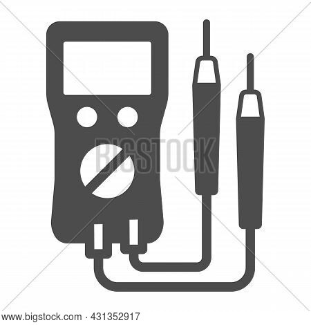 Multimeter Solid Icon, Electronics Concept, Vom Vector Sign On White Background, Glyph Style Icon Fo
