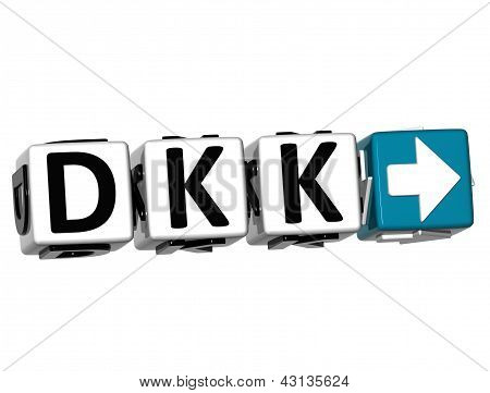 โครนเดนมาร์ก 3D สกุลเงิน Dkk ปุ่มคลิที่นี่บล็อกข้อความ