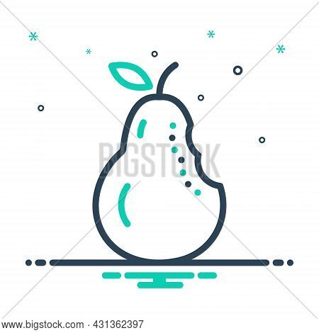 Mix Icon For Bite Pear Cutting Notch Kerf Core Healthy Fruit