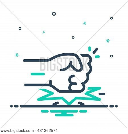Mix Icon For Enough Sufficient Adequate Aggression Aggressive Anger Arm Hit Gesture