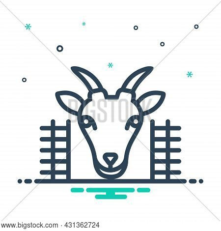 Mix Icon For Goat-in-pen Goat Pen Animal Cattle Domestic Farm Hoof Lamb Mammal