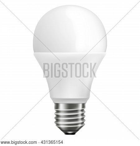 Led Light Emitting Diode Energy Saving Light Bulb, Economical Lightbulb, Isolated On White Backgroun