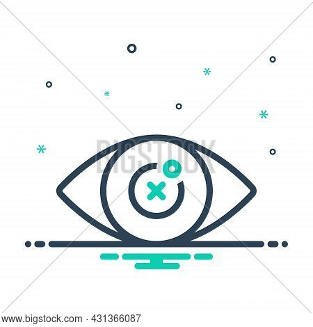 Mix Icon For Blind Eye Blindness Retina Optical Sightless Viewless Eyeless