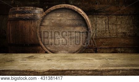 Old Barrel Isoalted On A White Background