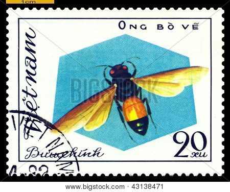 Vintage postzegel. Insect Ong Bove.