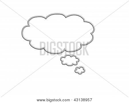 3d White comics balloon