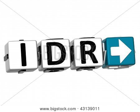 Rupia indonesiana 3D valuta Idr pulsante Clicca qui blocco testo