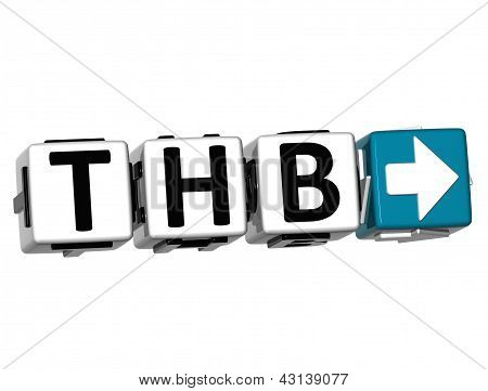 3D Thai Bath Currency Thb Button Click Here Block Text