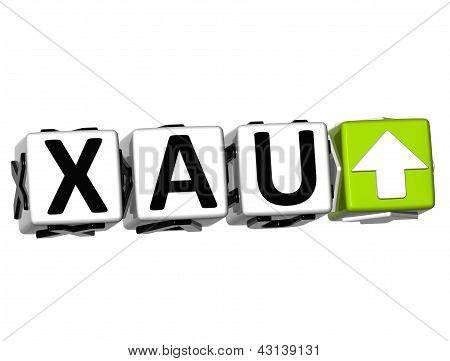 3D-Ounce gouden munt Xau knop Klik hier blok tekst