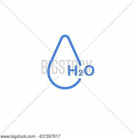 H2o Water Icon. Vector Concept Illustration For Design. Stock Vector Illustration Isolated On White 