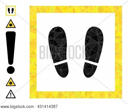 Triangle Stay Here Polygonal Icon Illustration, And Similar Icons. Stay Here Is Filled With Triangle
