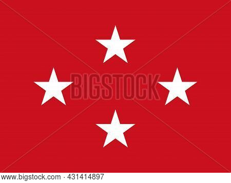 The Flag Of A Usa Marine Corps Major General Of A Pair Of White Stars Set Over A Red Background