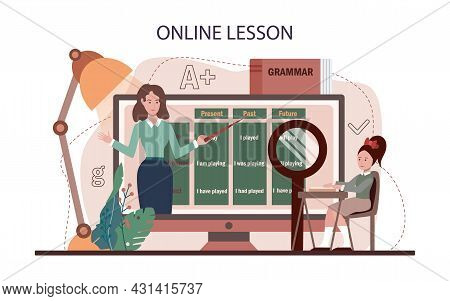 English Class Online Service Or Platform. Study Foreign Languages In School