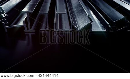 Glowing Rolled Metal And Reinforcing Steel - Cgi Industrial 3d Rendering