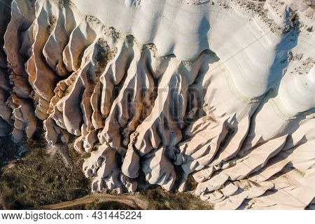 Aerial View Of Cappadocia Landscape. Turkey. Goreme National Park