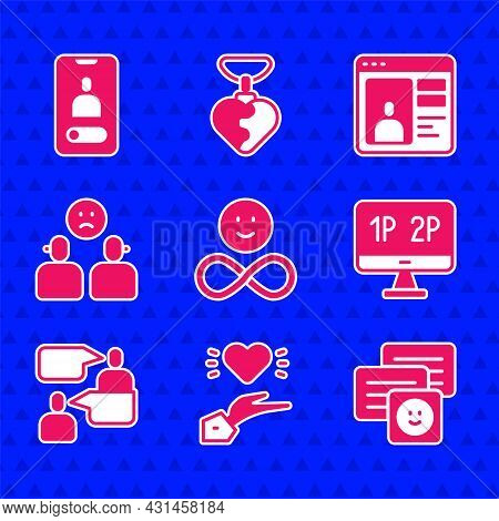 Set Friends Forever, Pleasant Relationship, Chat Messages Laptop, Computer Monitor Screen, Two Sitti