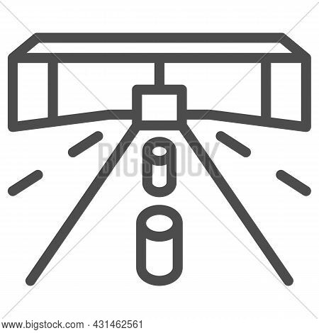 Customs Drive Through, Road, Tollgate Line Icon, Security Check Concept, Custom Entry Vector Sign On