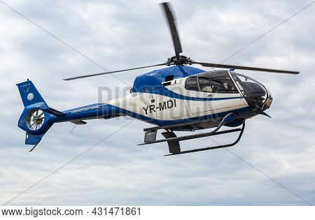 Stanesti, Gorj, Romania -  August 28, 2021:  Helicopter At The Aviation Rally, Stanesti Aerodrome, G