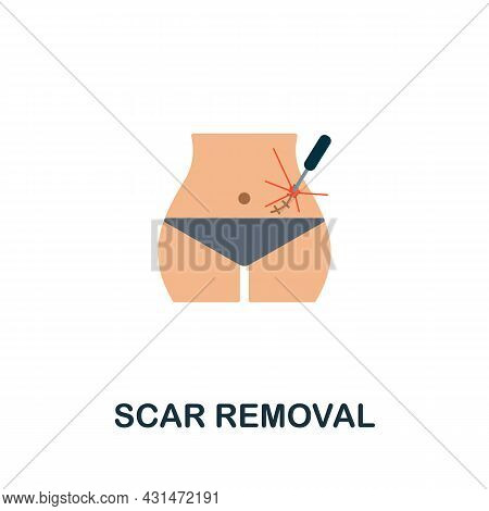 Scar Removal Flat Icon. Colored Sign From Plastic Surgery Collection. Creative Scar Removal Icon Ill