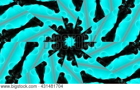 Deep Nephritis Flower. Abstract Trendy Decorative Seamless Pattern Of Geometrical Elements In Nephri