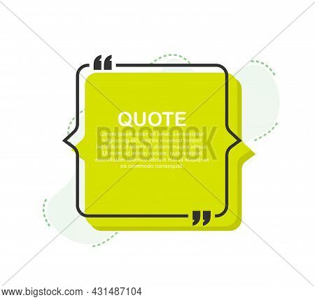 Set Quote Frames. Blank Template With Print Information Design Quotes. Vector Stock Illustration