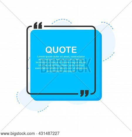 Set Quote Frames. Blank Template With Print Information Design Quotes. Vector Stock Illustration