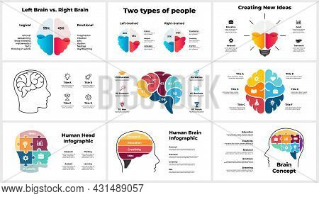 Creative Thinking Infographics. Presentation Slide Template. Human Head And Brain. Brainstorming, Ed